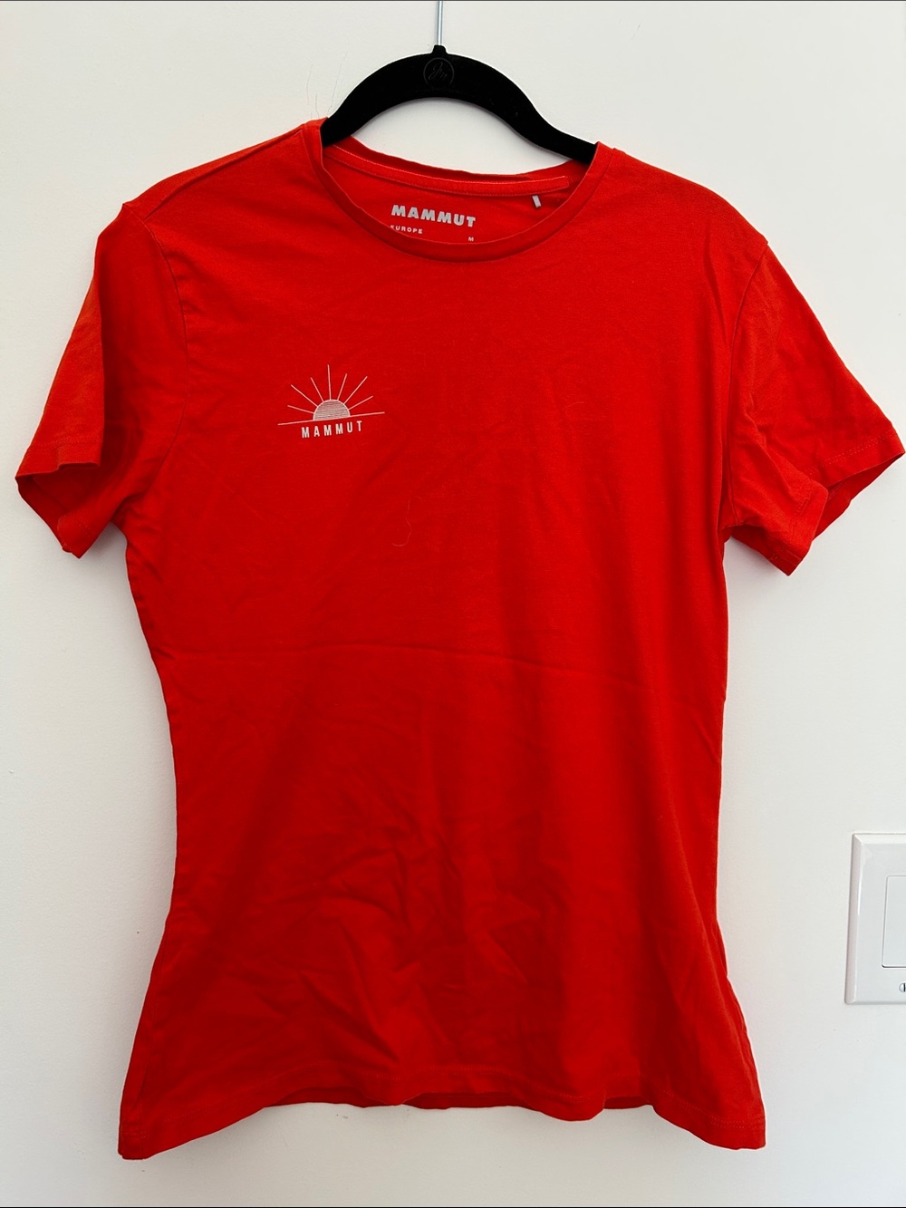 Mammut Women's Bright Red Short-Sleeve Crew Tee with White Logo